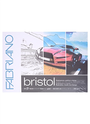 Альбом для зарисовок 29,7*42см 20л Bristol склейка, 240г/м2, Fabriano