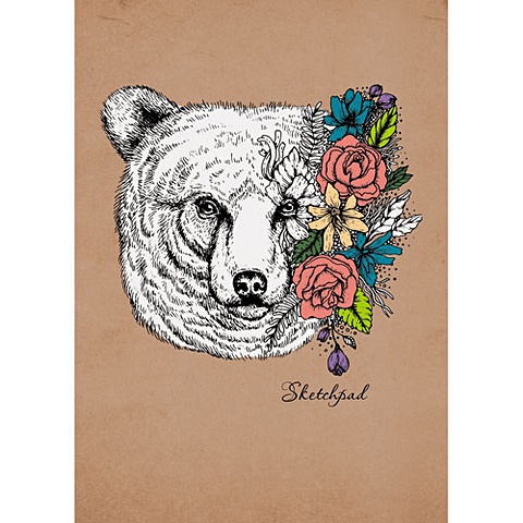 Весенний медведь (графика) СКЕТЧПАДЫ сумка медведь и горы графика голубой