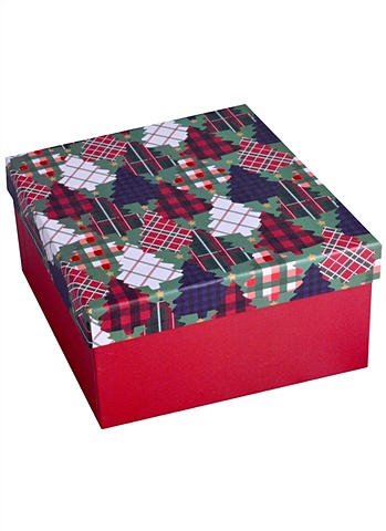 Коробка подарочная New Year s forest 13*13*6,5см. картон