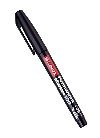 маркер перманентный 3 мм luxor trios пулевидный чёрный Ручка шариковая синяя MAZTI 0,7мм, FLEXOFFICE