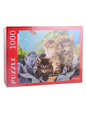 Пазл 1000 элементов Котята в корзине пазл озорные котята 1000 элементов