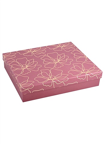 Коробка подарочная Золотые цветы 23*30*6см, картон коробка подарочная крафт 23 30 11 картон