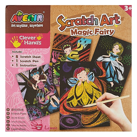 janod scratch art party masks 5 pcs Набор для гравировки. Волшебные феи. -Китай: (Scratch Art). CH1256 433183