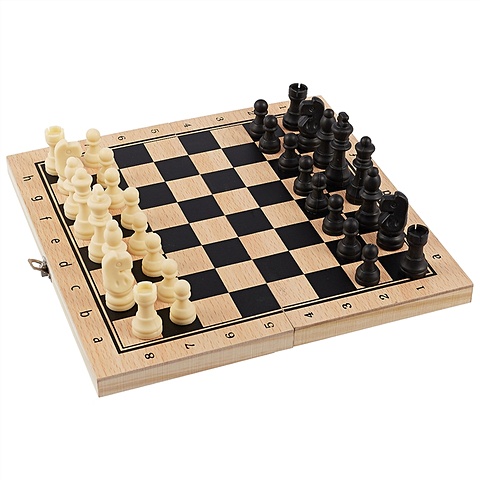 Шахматы с пластиковыми фигурами, 24 х 24 см деревянные шахматы с фигурами из кости куликово поле 48х48 см