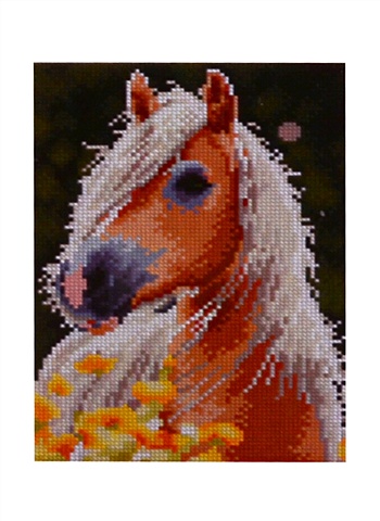 Алмазная мозаика с полным заполнением стразами, классическая Золотистая лошадь, 22 х 32 см алмазная мозаика с полным заполнением стразами классическая пушистый котик в цветах 22 х 32 см