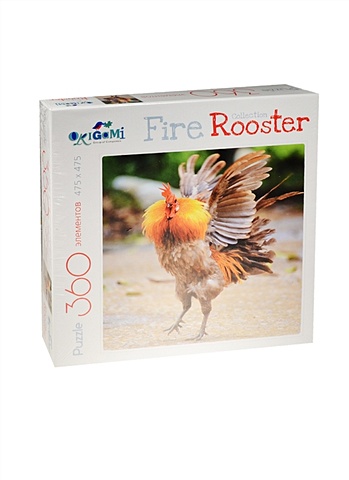 Пазл 360 Бойцовый петух (360 элементов) (475х475) (Fire Rooster) (6+) (коробка) (Origami)