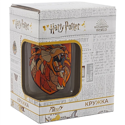 Кружка Гарри Поттер Гриффиндор Герб (стекло) (320мл) (коробка) кружка гарри поттер гриффиндор керамика 300мл коробка крс 1621