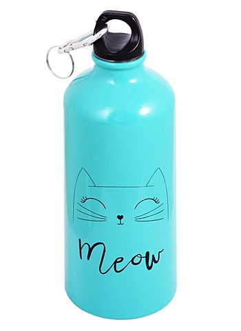 Бутылка с карабином Котик: Meow, 600 мл автопоилка homepet 4534407 600 мл 0 6 л в ассортименте