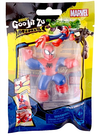 Мини-игрушка Marvel Человек-Паук (тянущаяся фигурка) (резина) (6 см) (ТМ GooJitZu) носки нескользящие triol marvel человек паук размер s 6 5 х 2 5 х 0 1 см