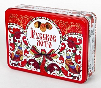 Лото Русское Узоры (жестяная коробка) настольная игра десятое королевство русское лото 01729 желтый