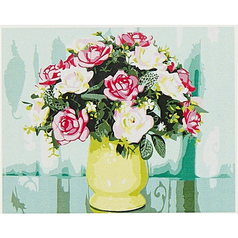 Холст с красками по номерам Нежный букет в вазе, 22 х 30 см холст с красками 30 x 40 см по номерам яркие благоухающие цветы в вазе