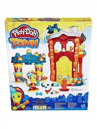 Игровой набор HASBRO, Play-Doh, Город, Пожарная станция игровой набор с пластилином hasbro play doh e6890 касса