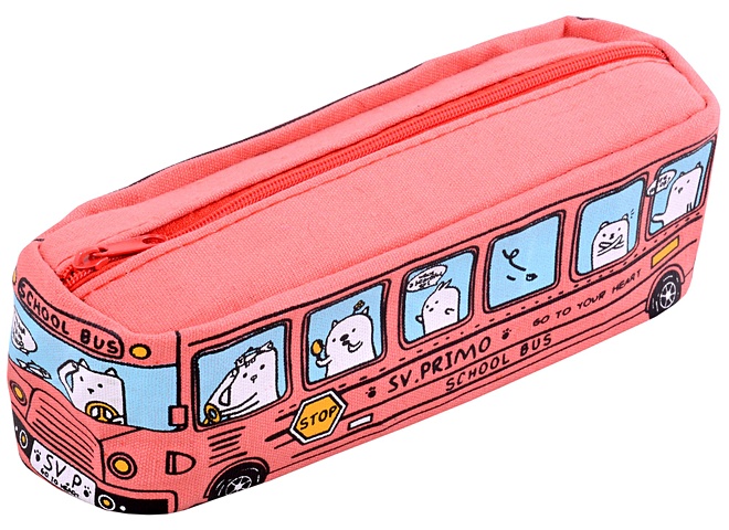 Пенал-косметичка School bus, ассорти, ПВХ-бокс school bus model educational high simulation motivational inertial school bus figurine kids bus model for children
