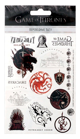 Наклейки-тату переводные 110*200 (Дом Таргариенов) тату p ink наклейки тату переводные драконы и надписи