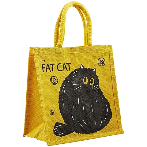 Джутовая сумка «Fat cat», маленькая
