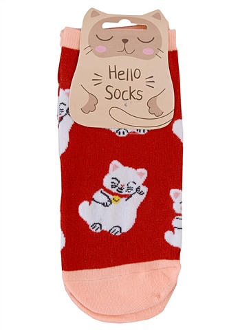 Носки Hello Socks Котики Манэки-нэко (36-39) (текстиль) носки hello socks котики манэки нэко 36 39 текстиль
