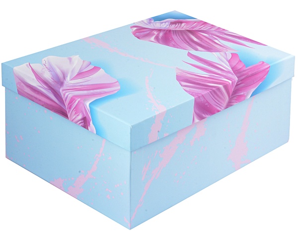 Коробка подарочная Лагуна небесная 35х26х8см, Новый год, картон цена и фото