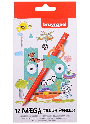 Карандаши цветные 12цв Kids Mega утолщенные Bruynzeel карандаши цветные 12цв kids bruynzeel