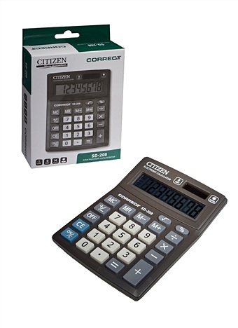 Калькулятор 08 разрядный настольный, CITIZEN шнур питания hyperline pwc iec13 iec14 3 0 bk