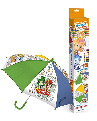 Фиксики. Зонтик для раскрашивания, арт. 02323 маленький зонтик от солнца для детей детский кружевной зонтик белый розовый красный синий свадебный зонтик для цветов женский зонтик с