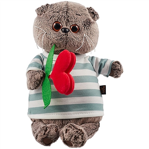 Мягкая игрушка Басик с сердцем из фетра (19 см) мягкая игрушка басик с тюльпаном 19 см