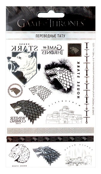 аксессуары для ухода за телом p ink наклейки тату переводные драконы и надписи Наклейки-тату переводные 110*200 (Дом Старков)