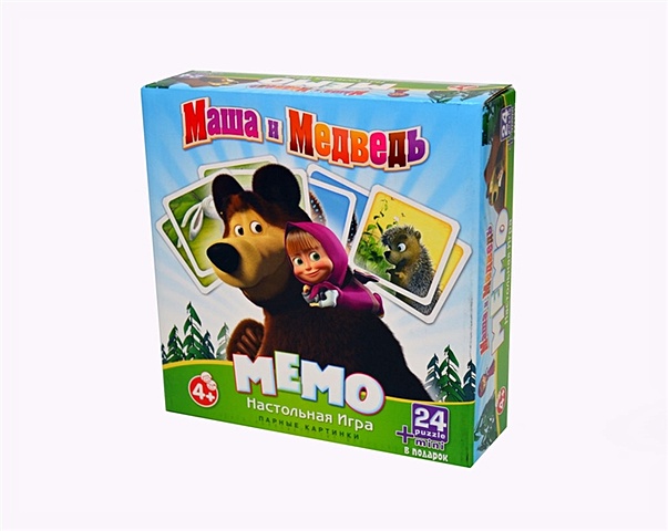 Настольная игра Мемо Маша и Медведь (12548) (4+) (коробка) (Астрайт)