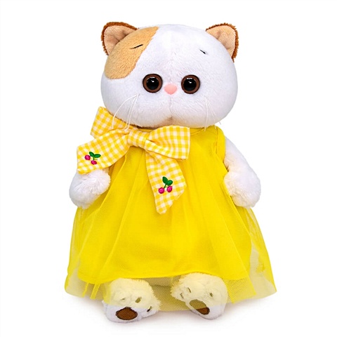 Мягкая игрушка Ли-Ли в желтом платье с бантом (24 см) мягкая игрушка budi basa кошка ли ли в желтом платье с бантом 24 см lk24 099