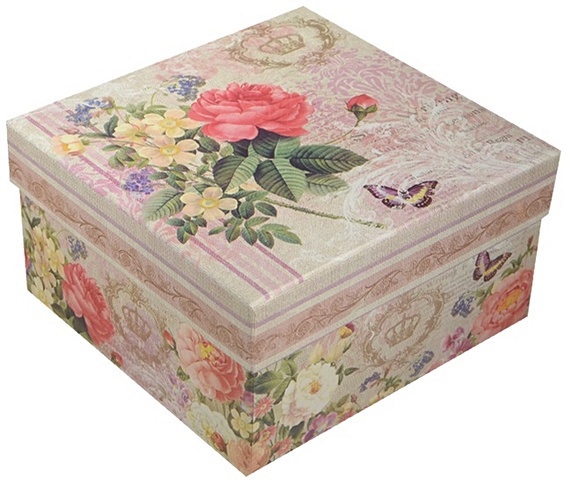 Коробка подарочная Букет, 13*13*7.5см коробка подарочная орнамент синяя 13 13 7 5см
