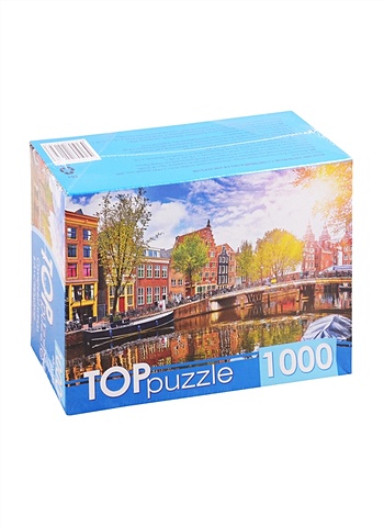 Пазл TOPpuzzle Солнечный канал в Амстердаме, 1000 элементов пазл два спящих котенка toppuzzle 1000 элементов гитп1000 2142