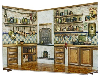 Умная бумага 291-4 Сборная модель из картона Румбокс д/коллекционного набора мебели Кухня