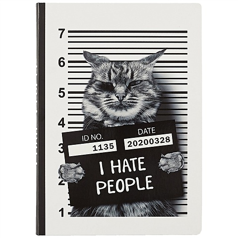 Блокнот Кот I Hate People футболка кот i hate people черная текстиль one size