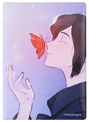 Обложка для паспорта Аниме Синтонимы Персонаж с бабочкой (цветной) (Медина Мирай) (ПВХ бокс) (ОП2022-387)