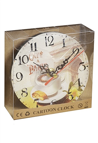 Часы настольные Парижское кафе (12 см) (ПВХ бокс) мужская футболка кофе с круассаном s красный