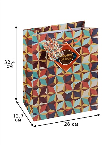 пакет подарочный бумажный а3 геометрия нейтральный Пакет подарочный бумажный А4 Модерн