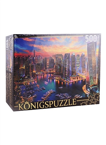 пазл парижская романтика 500 элементов konigspuzzle штk500 3700 Konigspuzzle. Пазл 500 элементов Ночные огни Дубая