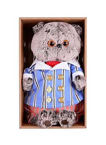 Мягкая игрушка Басик в полосатом костюме (22 см) мягкая игрушка басик в теплом костюме с сердечком 19 см