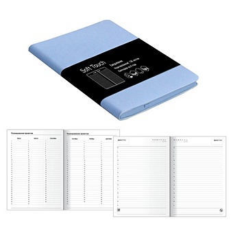 Ежедневник Soft Touch недатированный, А6, 136 листов, голубой