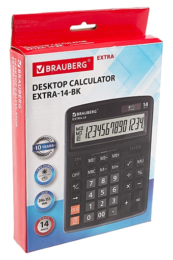 Калькулятор 14 разрядный настольный, 2-е питание, к/к с подвесом, Brauberg калькулятор 12 разрядный настольный 2 е питан темно синий eleven sdc 444