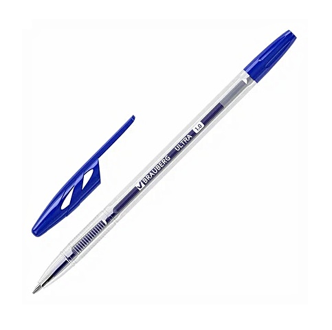 цена Ручка шариковая синяя ULTRA узел 1,0мм, BRAUBERG