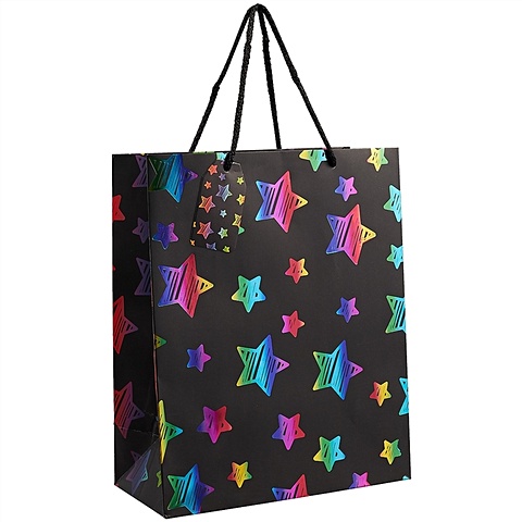 пакет подарочный елка 32 4x26 см цвет разноцветный в ассортименте Пакет подарочный Rainbow Stars , А4