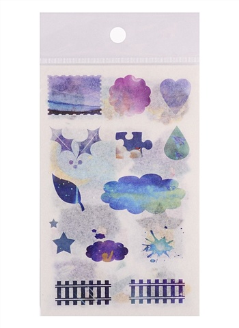 наклейки бумажные цветные коты 6 листов Наклейки бумажные Облака. Starry night dream, 6 листов