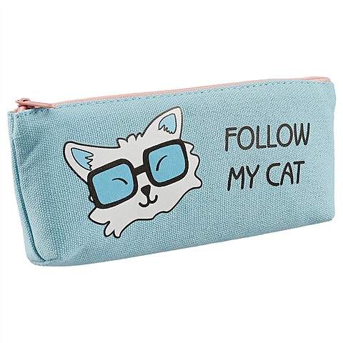 пенал косметичка follow my cat ткань anan Пенал на молнии «Follow my cat», 20 х 8 см