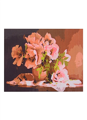 Холст с красками по номерам Пышные розовые цветы, 30 х 40 см холст с красками 30 x 40 см по номерам яркие благоухающие цветы в вазе