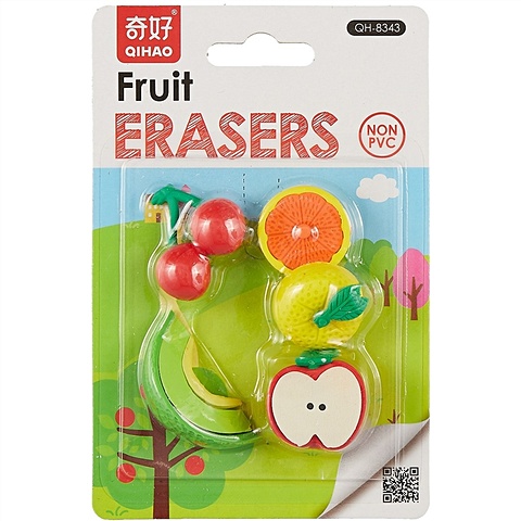Набор Ластики пазлы Fruits (блистер) брелок головоломка пазлы 9х4см блистер