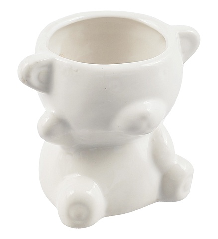 Кашпо Медвежонок (белое) (керамика) (8х8) (12-06650-202306-103) кашпо цилиндр белое