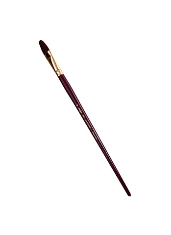 Кисть художественная №18 Вернисаж, синтетика бордовая, плоскоовальная, длинная ручка, Гамма кисть художественная щетина гамма пейзаж плоскоовальная 5 длинная ручка
