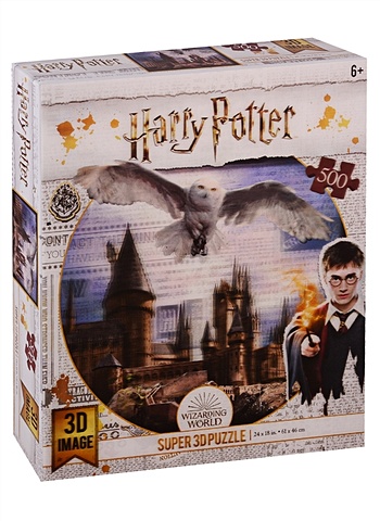 Пазл 3D Хогвартс и Букля / Hogwarts and Hedwig. 500 деталей