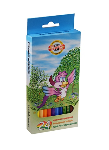 цветные карандаши koh i noor элефант 24 штуки Карандаши цветные Koh-I-Noor Birds, 24 цвета