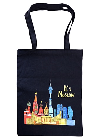 Сумка-шоппер Its Moscow, черная(35х47)(Наивно?Очень)